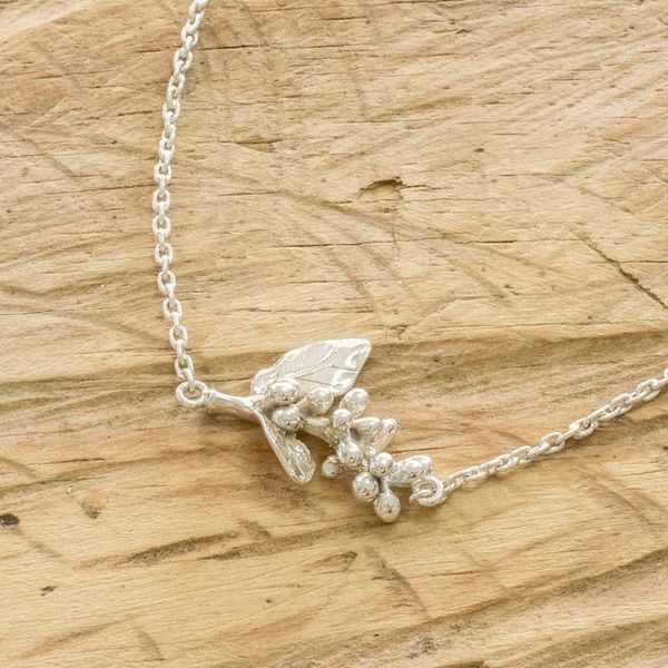 Alternate image for Sterling Silver Necklace with Coffe Branch Pendant Coffee Fragment