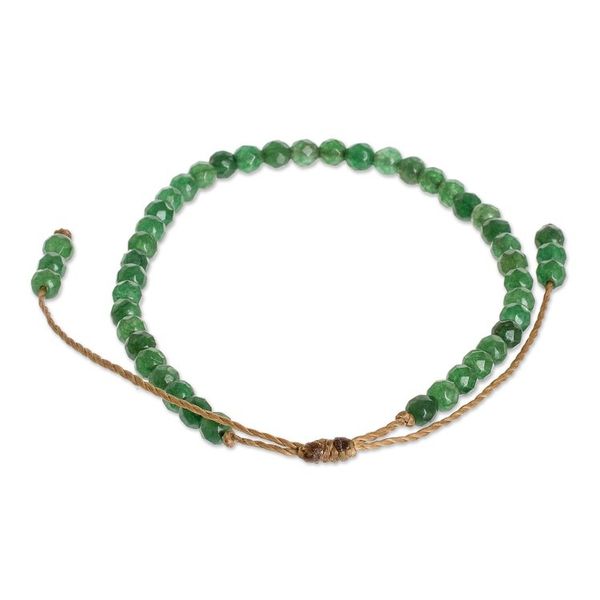 Alternate image for Dark Green Jasper Beaded Bracelet with Sliding Knot Rainforest Wrap