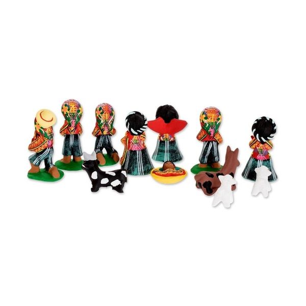 Alternate image for Handcrafted Ceramic Nativity Scene 12 Pieces Santo Tomas Christmas