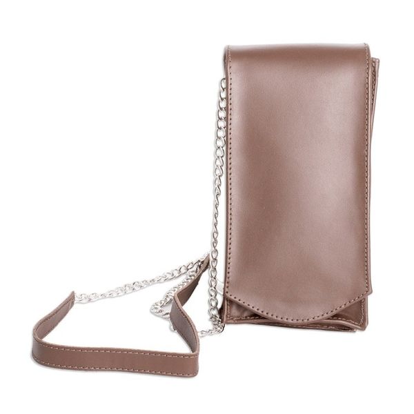 Alternate image for Handcrafted Chocolate Leather Cellphone Wallet Handy Elegance in Chocolate