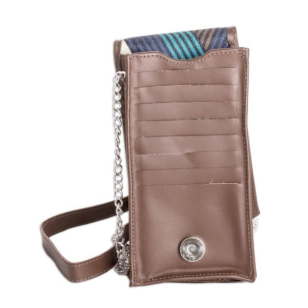 Alternate image for Handcrafted Chocolate Leather Cellphone Wallet Handy Elegance in Chocolate