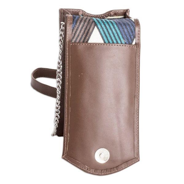 Alternate image for Handcrafted Chocolate Leather Cellphone Wallet Handy Elegance in Chocolate
