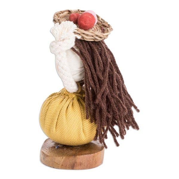 Alternate image for Handmade Cotton and Natural Fiber Decorative Doll in Yellow Yellow Enchantment