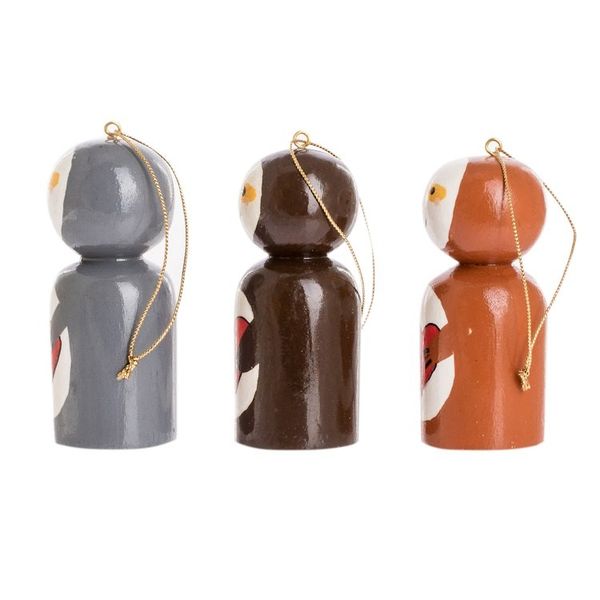 Alternate image for Guatemalan Handcrafted Reclaimed Wood Ornaments Set of 3 Love Sloth