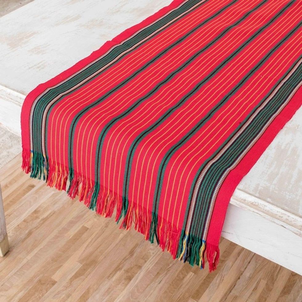 Striped Christmas Table Runner 'Red Christmas'
