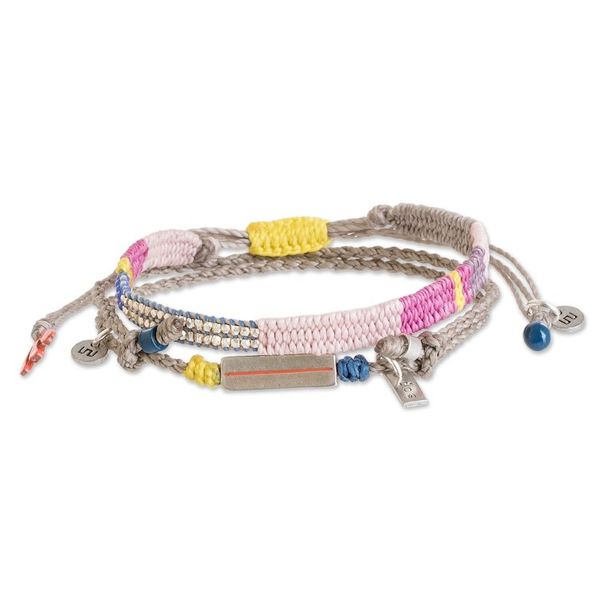 Alternate image for Set of 2 Handcrafted Wristband Bracelets in Yellow Hues Yellow Bond