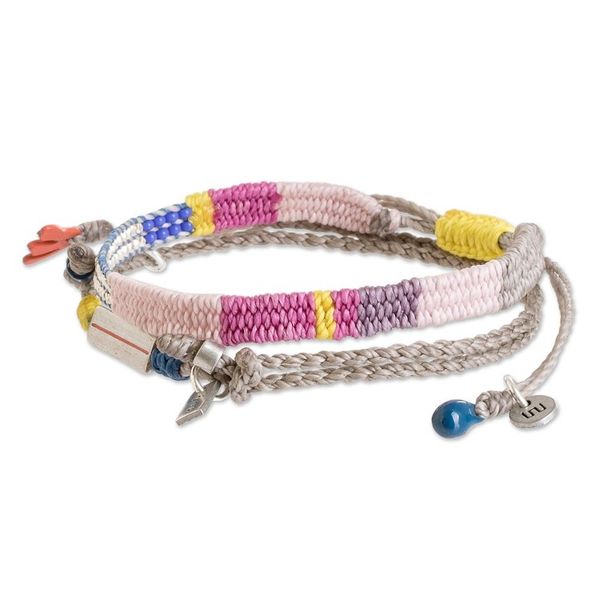 Alternate image for Set of 2 Handcrafted Wristband Bracelets in Yellow Hues Yellow Bond