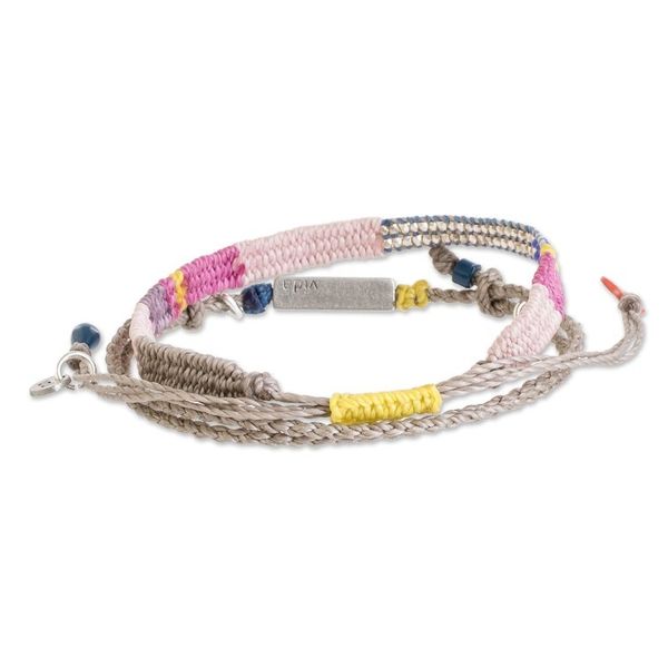 Alternate image for Set of 2 Handcrafted Wristband Bracelets in Yellow Hues Yellow Bond