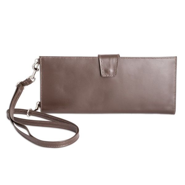 Alternate image for Handcrafted Brown Leather Wallet from Costa Rica Family Tradition in Brown