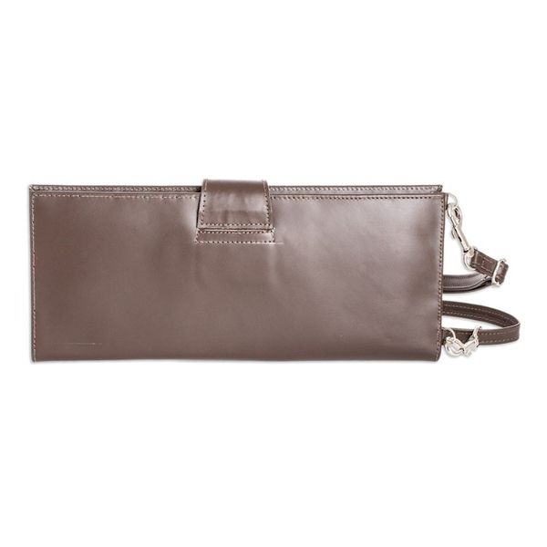 Alternate image for Handcrafted Brown Leather Wallet from Costa Rica Family Tradition in Brown