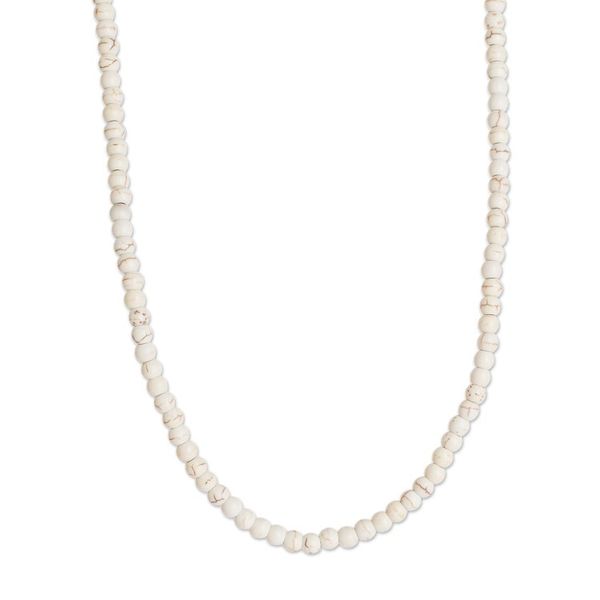 Alternate image for Resin and Jasper Beaded Necklace with Sliding Knot Ivory Song
