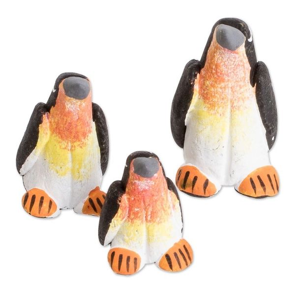 Alternate image for Set of 3 Penguin Ceramic Figurines from Guatemala Penguin Reunion