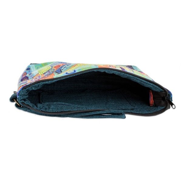Alternate image for Handmade Multicolored Wristlet Bag with a Frog Motif Wild Fauna