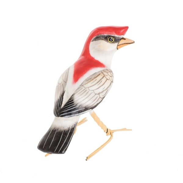 Alternate image for Artisan Crafted Bird Sculpture Araripe Manakin