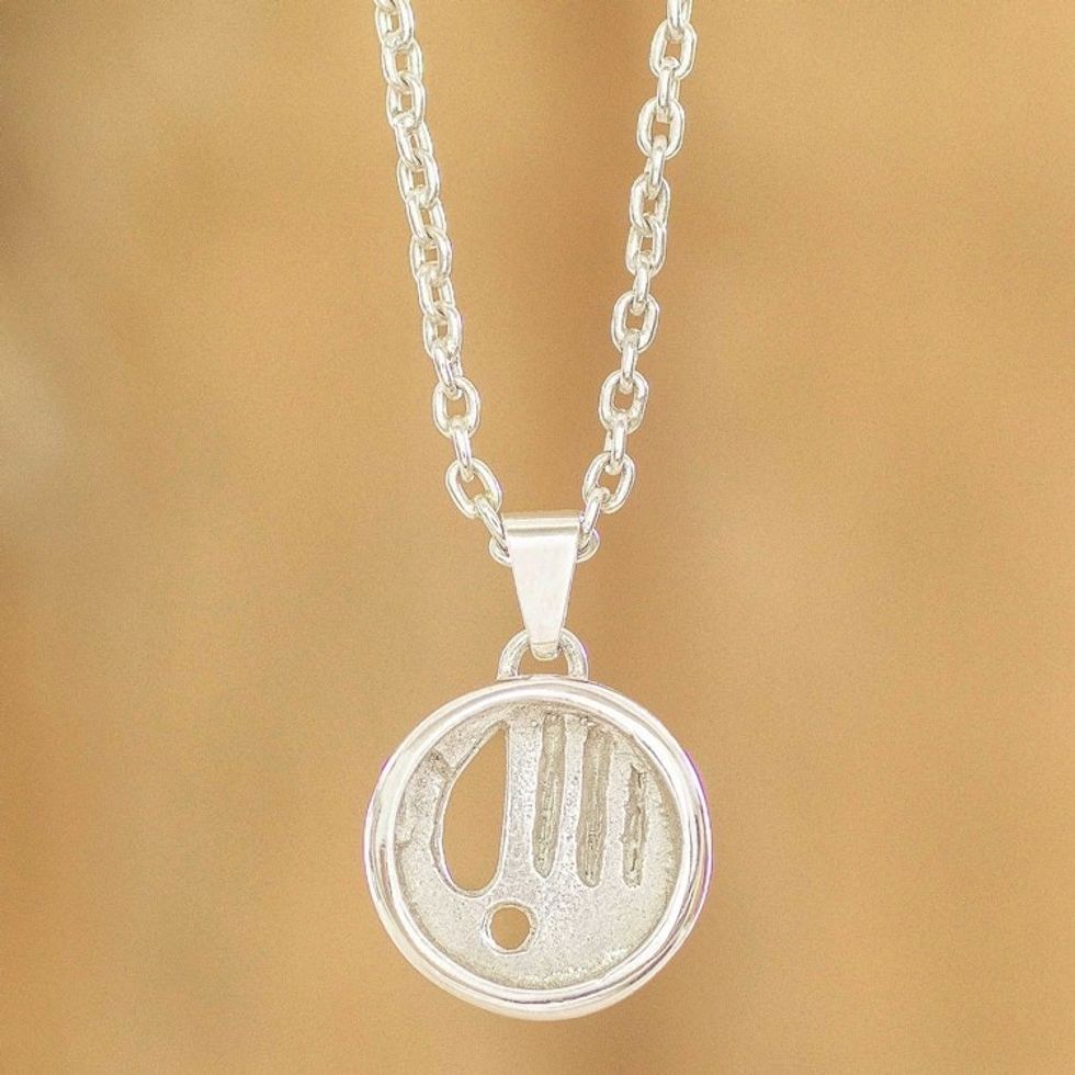 Nicaraguan Artisan Crafted Sterling Silver Pendant Necklace 'Manik'