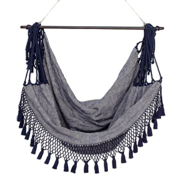 Alternate image for Handloomed Blue Hammock Swing Chair Take Me to the Moon
