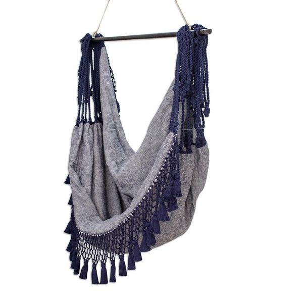 Alternate image for Handloomed Blue Hammock Swing Chair Take Me to the Moon