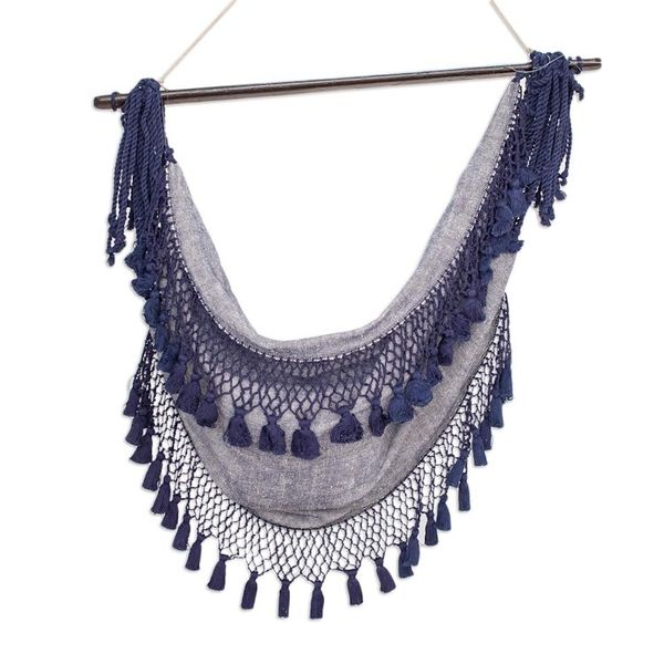 Alternate image for Handloomed Blue Hammock Swing Chair Take Me to the Moon