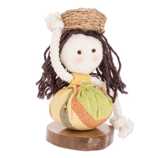 Alternate image for Artisan Crafted Decorative Doll Salvadoran Girl in Yellow