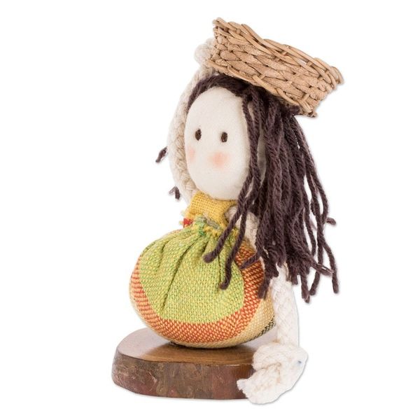 Alternate image for Artisan Crafted Decorative Doll Salvadoran Girl in Yellow