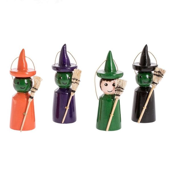 Alternate image for Reclaimed Wooden Ornaments from Guatemala Set of 4 Halloween