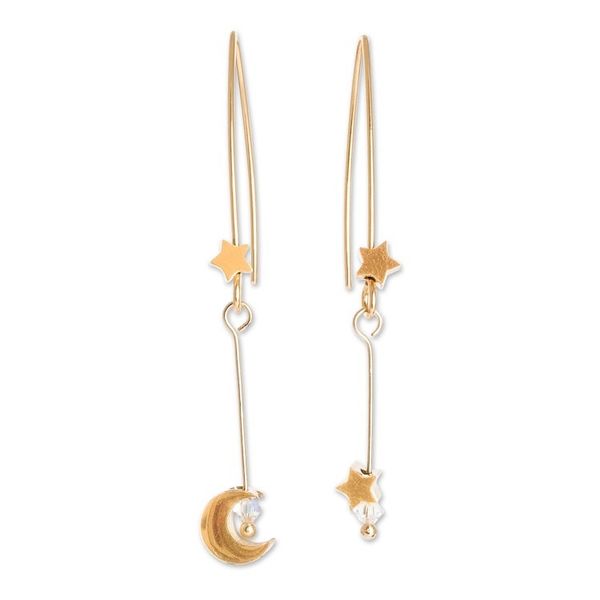 Alternate image for 18K Gold Plated and Crystal Dangle Earrings from Costa Rica Costa Rican Night