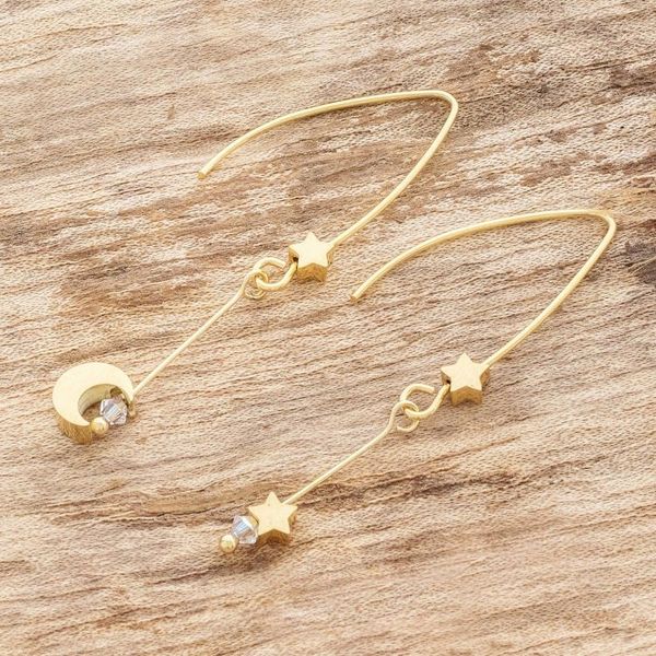 Alternate image for 18K Gold Plated and Crystal Dangle Earrings from Costa Rica Costa Rican Night
