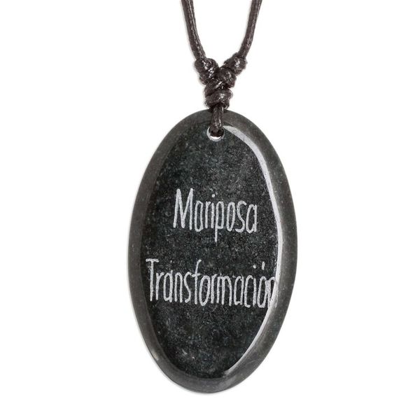 Alternate image for Butterfly-themed Unisex Adjustable Jade Pendant Necklace Evolution Butterfly