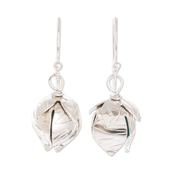 Alternate image for Floral 925 Sterling Silver Dangle Earrings from Costa Rica Turquoise Awakening