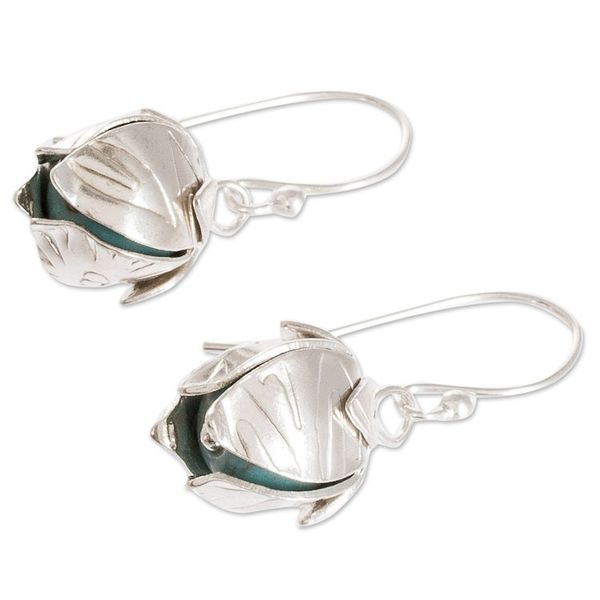 Alternate image for Floral 925 Sterling Silver Dangle Earrings from Costa Rica Turquoise Awakening