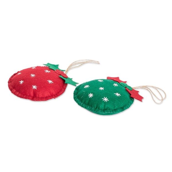 Alternate image for Set of 6 Handmade Felt Ornaments in Colorful Palette Joyous Sparks