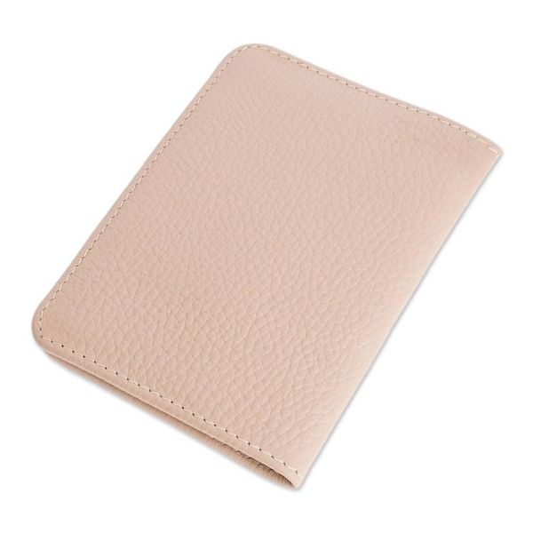 Alternate image for Beige Leather Passport Holder Travel the World in Beige