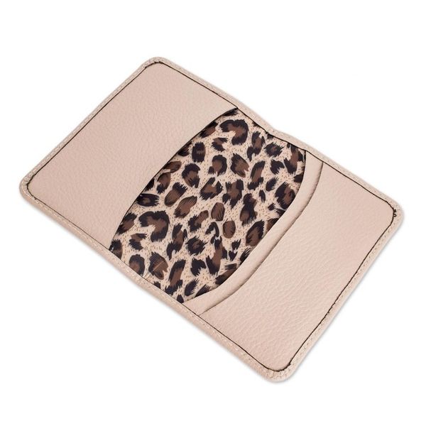 Alternate image for Beige Leather Passport Holder Travel the World in Beige