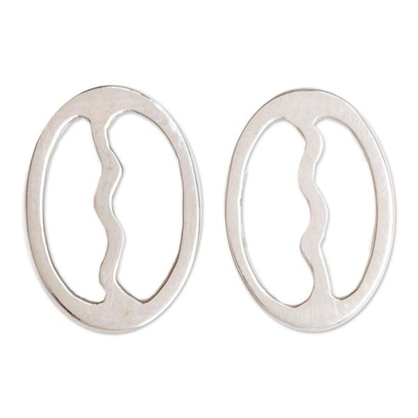 Alternate image for Sterling Silver Coffee Bean Stud Earrings from Guatemala Cafe Love