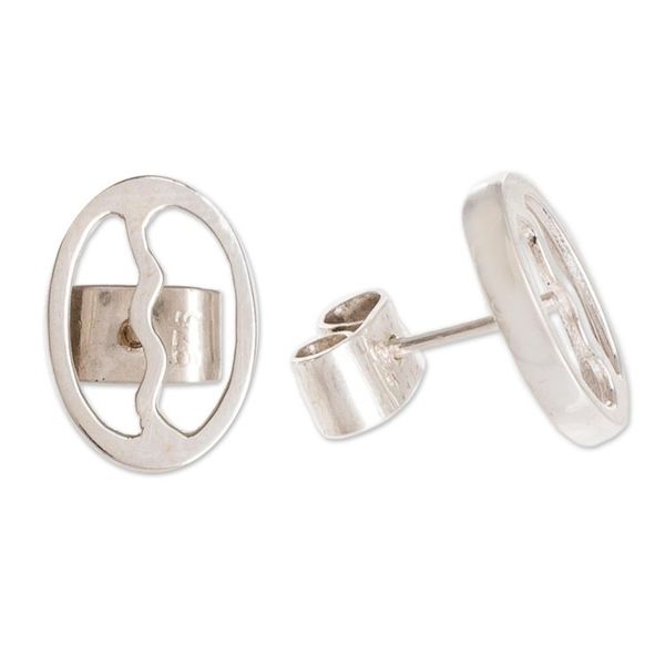 Alternate image for Sterling Silver Coffee Bean Stud Earrings from Guatemala Cafe Love