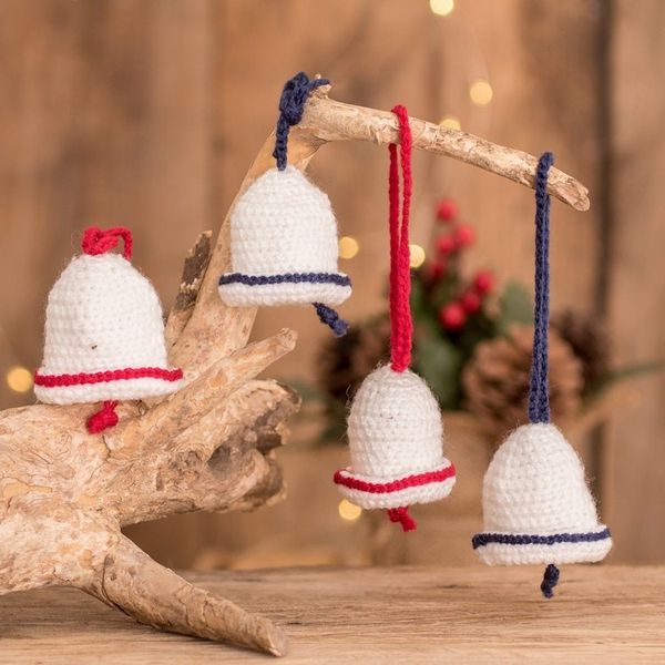 Alternate image for Hand-Crocheted Bell-Shaped Ornaments Set of 4 Bells of Bethlehem