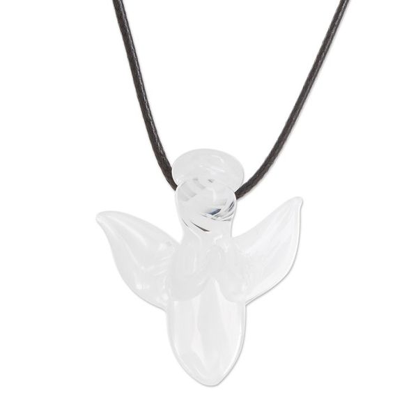 Alternate image for Handmade Art Glass Angel Necklace Bright Angel