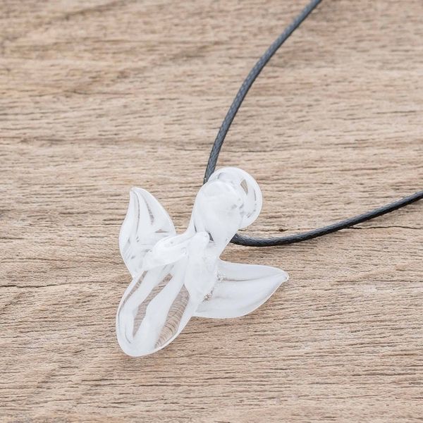Alternate image for Handmade Art Glass Angel Necklace Bright Angel