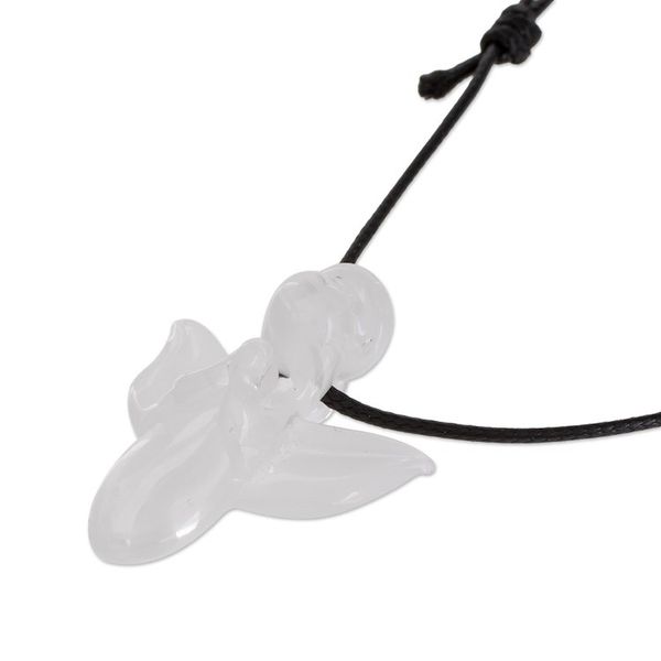 Alternate image for Handmade Art Glass Angel Necklace Bright Angel