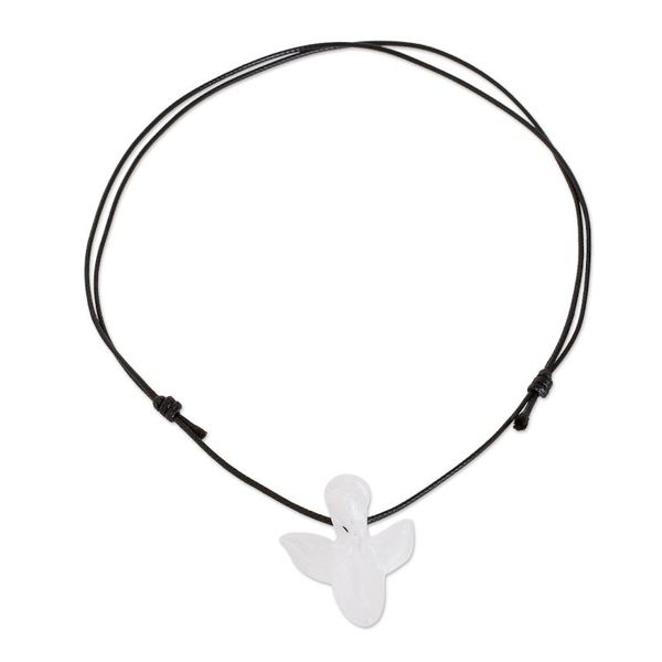 Alternate image for Handmade Art Glass Angel Necklace Bright Angel