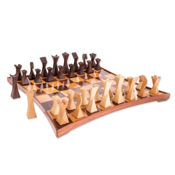 Alternate image for Modern Wood Chess Set Elegant Diversion