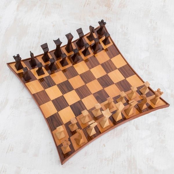 Alternate image for Modern Wood Chess Set Elegant Diversion