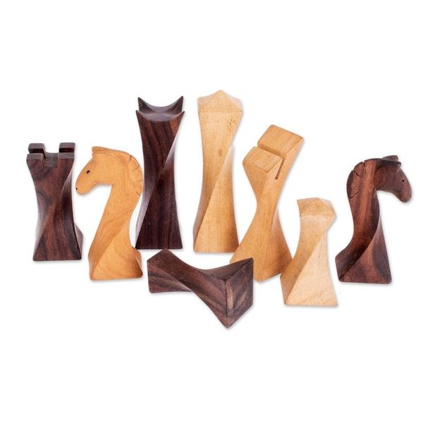 Alternate image for Modern Wood Chess Set Elegant Diversion