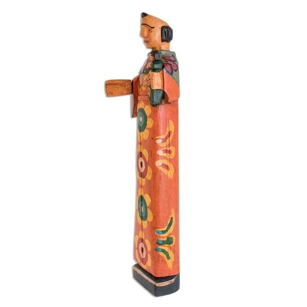 Alternate image for Hand-Painted Wood Anthony of Padua Statuette from Guatemala Saint Anthony of Padua