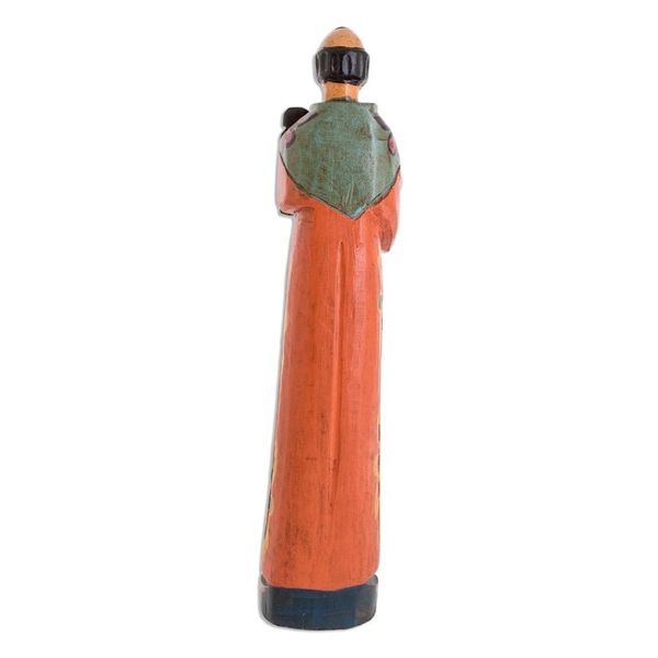 Alternate image for Hand-Painted Wood Anthony of Padua Statuette from Guatemala Saint Anthony of Padua