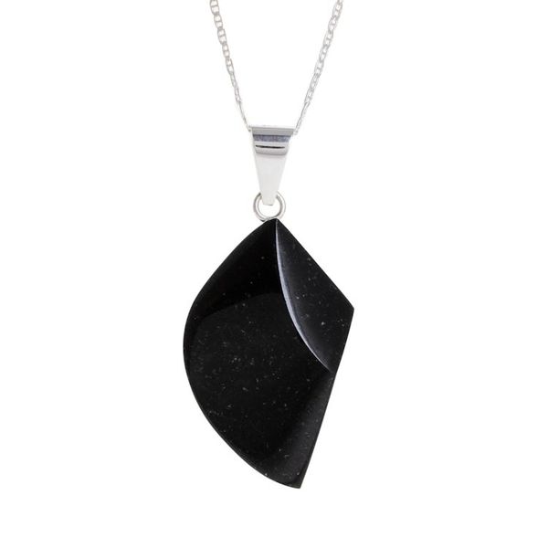 Alternate image for Blade-Shaped Jade Pendant Necklace from Guatemala Mayan Ax in Black