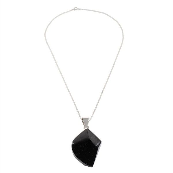 Alternate image for Blade-Shaped Jade Pendant Necklace from Guatemala Mayan Ax in Black