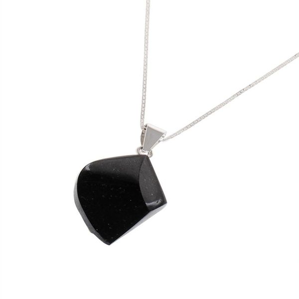 Alternate image for Blade-Shaped Jade Pendant Necklace from Guatemala Mayan Ax in Black