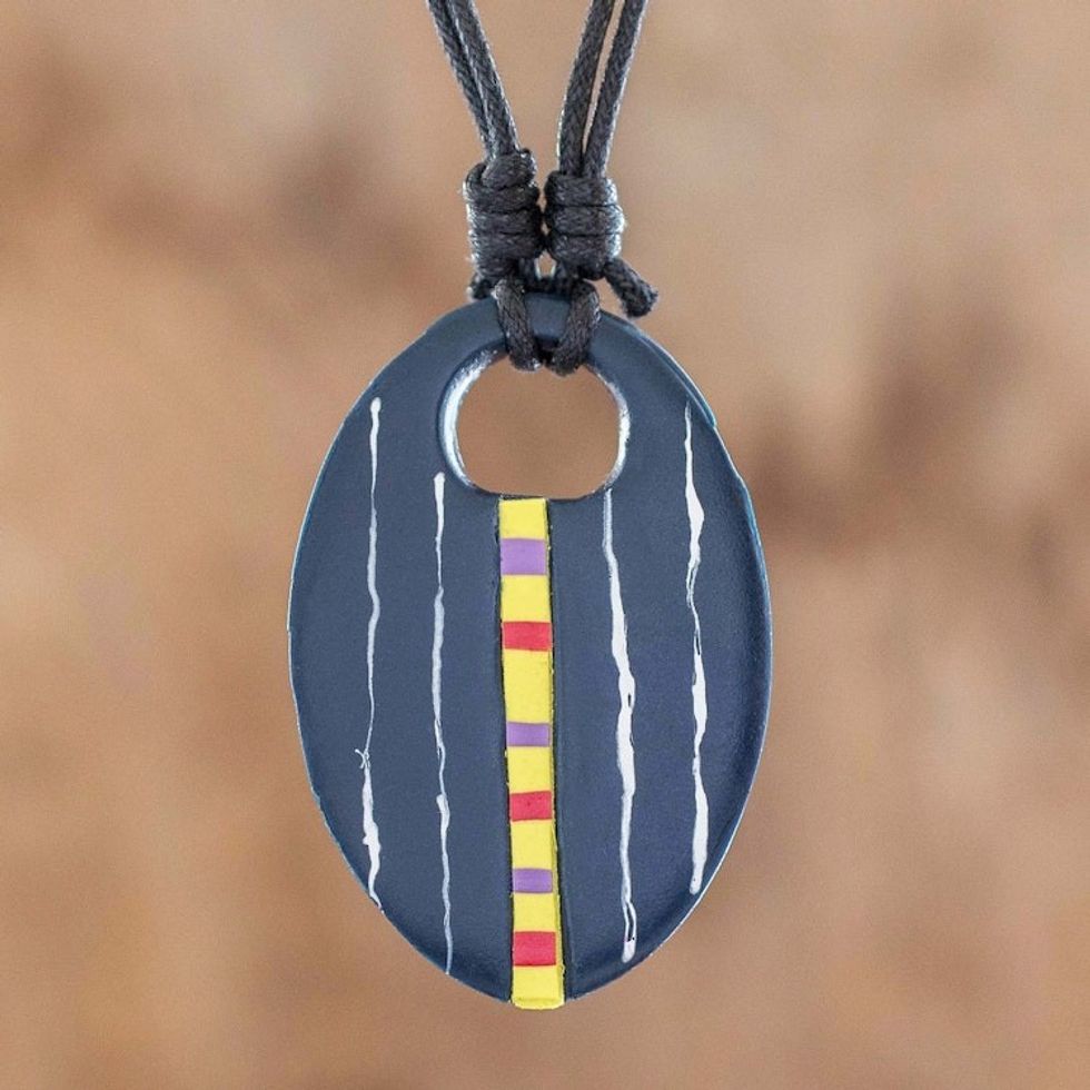 Hand Painted Pendant Necklace 'Quetzaltenango'