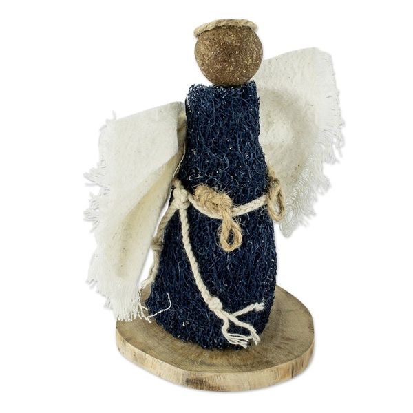 Alternate image for Central American Natural Fiber Angel Statuette Night Angel